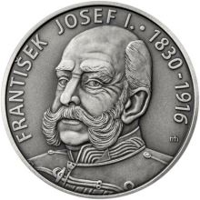 František Josef I. - 100. výročí úmrtí stříbro patina