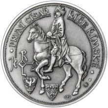 Karel I. Veliký - 1200. výročí úmrtí stříbro patina