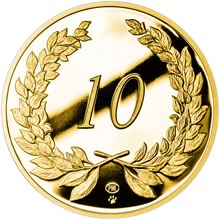 Zlatý dukát k životnímu výročí 10 let Proof