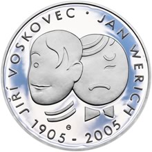 Náhled Reverzní strany - 200 Kč 2005 100. výročí narození Jana Wericha