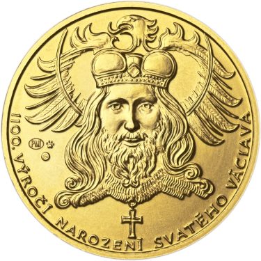 Náhled Averzní strany - 1100. výročí narození sv. Václava - zlatá 1 Oz b.k.