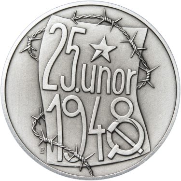 Náhled Averzní strany - Memento 25. února 1948 - komunistický puč v Československu  - 1 Oz stříbro patina
