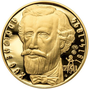 Náhled Averzní strany - Adolphe Sax - 200. výročí narození zlato proof
