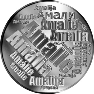 Náhled Averzní strany - Česká jména - Amálie - velká stříbrná medaile 1 Oz