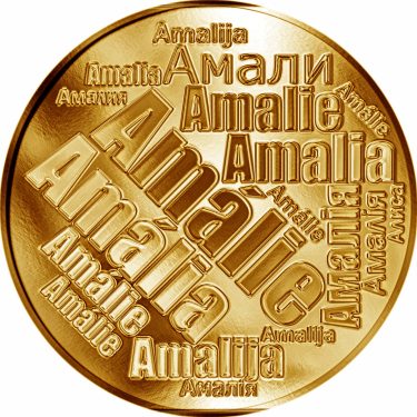 Náhled Averzní strany - Česká jména - Amálie - velká zlatá medaile 1 Oz