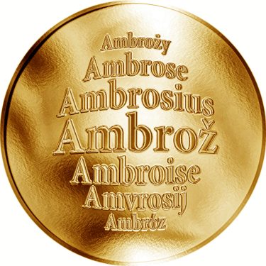 Náhled Averzní strany - Česká jména - Ambrož - zlatá medaile
