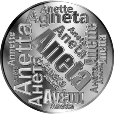 Náhled Averzní strany - Česká jména - Aneta - velká stříbrná medaile 1 Oz