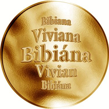 Náhled Averzní strany - Slovenská jména - Bibiána - velká zlatá medaile 1 Oz