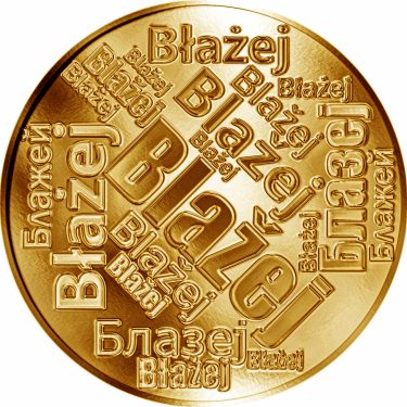 Náhled Averzní strany - Česká jména - Blažej - velká zlatá medaile 1 Oz