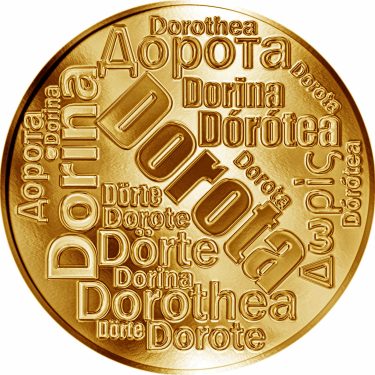 Náhled Averzní strany - Česká jména - Dorota - velká zlatá medaile 1 Oz