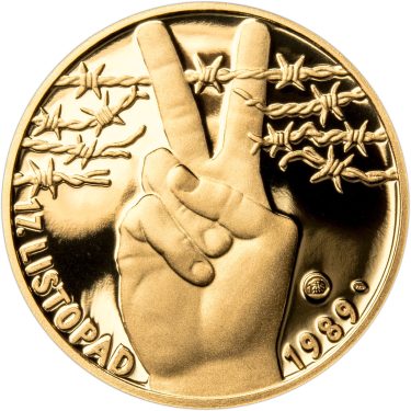 Náhled Averzní strany - Sada zlatého dukátu a stříbrného odražku 17. listopad 1989 - proof
