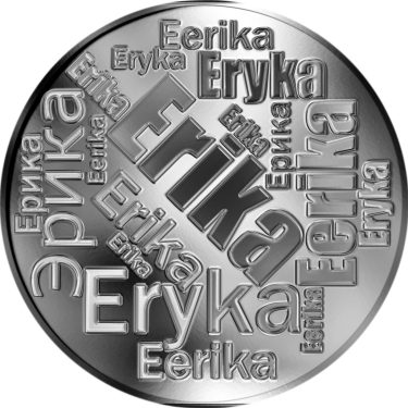 Náhled Averzní strany - Česká jména - Erika - velká stříbrná medaile 1 Oz