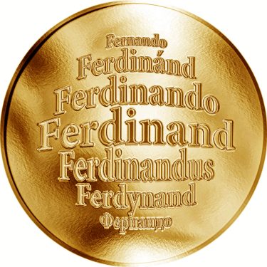 Náhled Averzní strany - Česká jména - Ferdinand - velká zlatá medaile 1 Oz