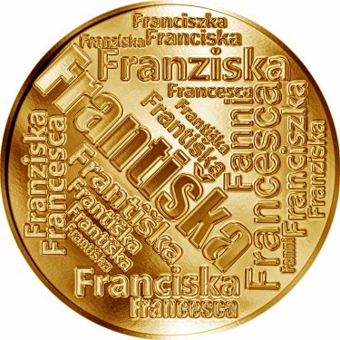 Náhled Averzní strany - Česká jména - Františka - velká zlatá medaile 1 Oz