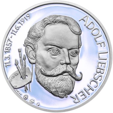 Náhled Averzní strany - Adolf Liebscher - 160. výročí narození stříbro proof