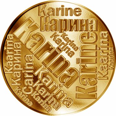 Náhled Averzní strany - Česká jména - Karina - velká zlatá medaile 1 Oz