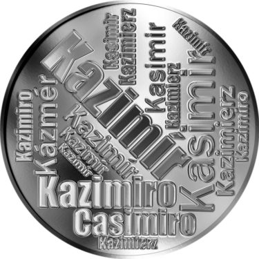 Náhled Averzní strany - Česká jména - Kazimír - velká stříbrná medaile 1 Oz