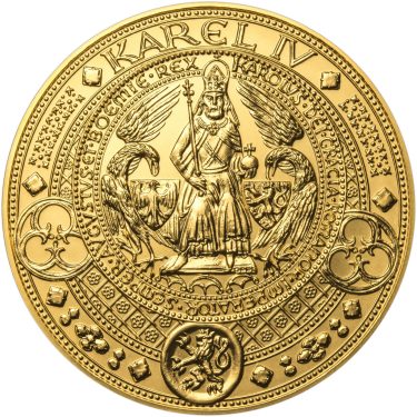 Náhled Averzní strany - Nejkrásnější medailon II. Královská pečeť - 1 kg Au b.k.