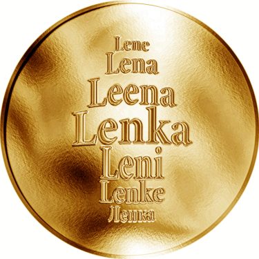 Náhled Averzní strany - Česká jména - Lenka - velká zlatá medaile 1 Oz
