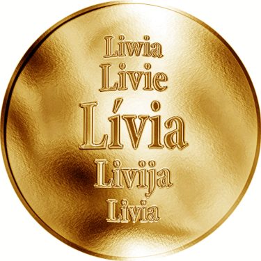Náhled Averzní strany - Slovenská jména - Lívia - velká zlatá medaile 1 Oz