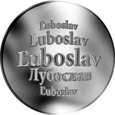 Náhled Averzní strany - Slovenská jména - Ľuboslav - velká stříbrná medaile 1 Oz