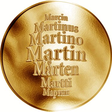 Náhled Averzní strany - Česká jména - Martin - velká zlatá medaile 1 Oz