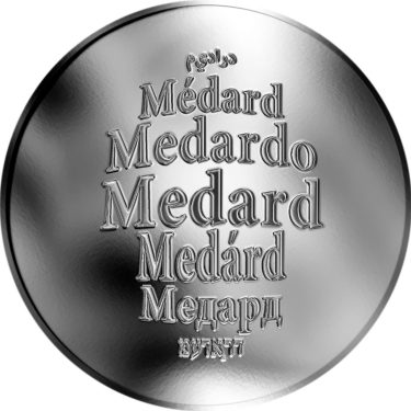 Náhled Averzní strany - Česká jména - Medard - velká stříbrná medaile 1 Oz