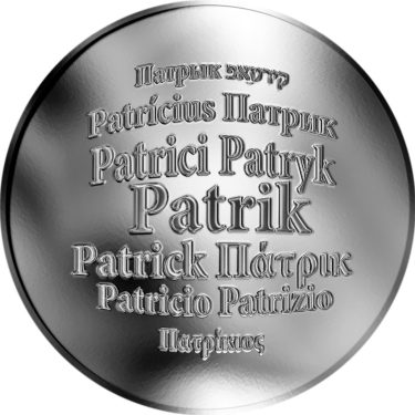 Náhled Averzní strany - Česká jména - Patrik - velká stříbrná medaile 1 Oz