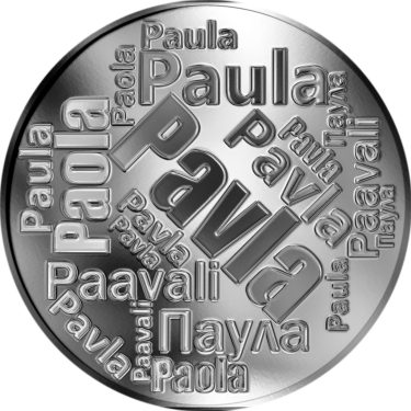 Náhled Averzní strany - Česká jména - Pavla - velká stříbrná medaile 1 Oz