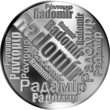 Náhled Averzní strany - Česká jména - Radomír - velká stříbrná medaile 1 Oz