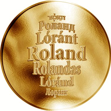 Náhled Averzní strany - Česká jména - Roland - velká zlatá medaile 1 Oz