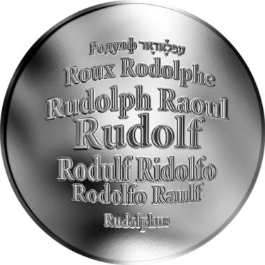 Náhled Averzní strany - Česká jména - Rudolf - velká stříbrná medaile 1 Oz