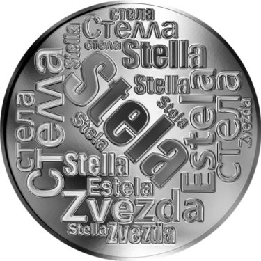 Náhled Averzní strany - Česká jména - Stela - velká stříbrná medaile 1 Oz