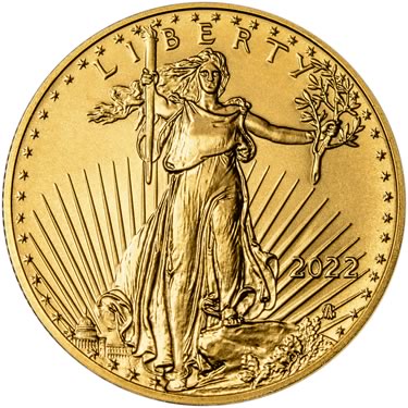 Náhled Averzní strany - 1/2 OZ American Eagle Gold - Investiční zlatá mince