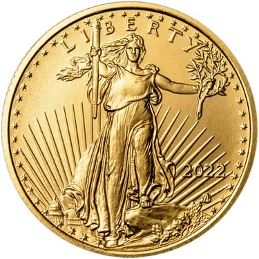 Náhled Averzní strany - 1/4 OZ American Eagle Gold - Investiční zlatá mince