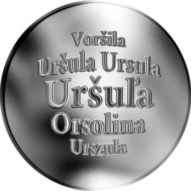 Náhled Averzní strany - Slovenská jména - Uršuľa - velká stříbrná medaile 1 Oz