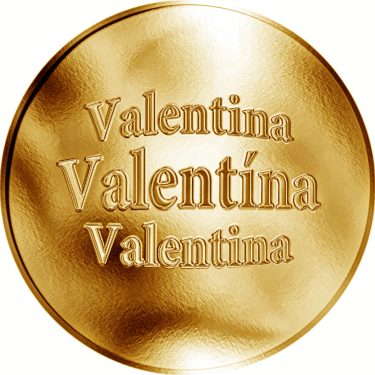 Náhled Averzní strany - Slovenská jména - Valentína - velká zlatá medaile 1 Oz
