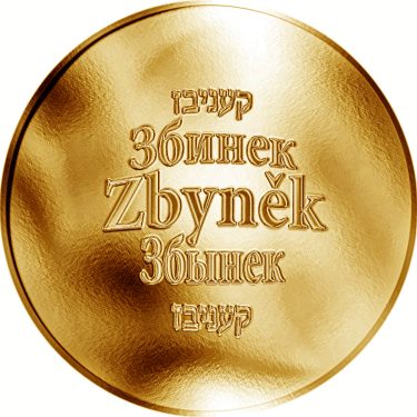 Náhled Averzní strany - Česká jména - Zbyněk - velká zlatá medaile 1 Oz