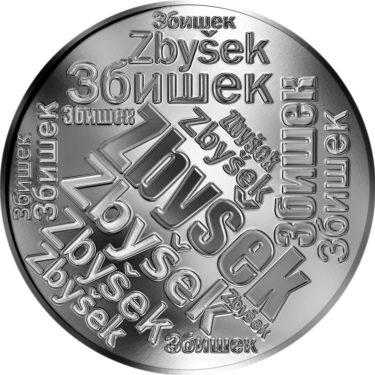 Náhled Averzní strany - Česká jména - Zbyšek - velká stříbrná medaile 1 Oz