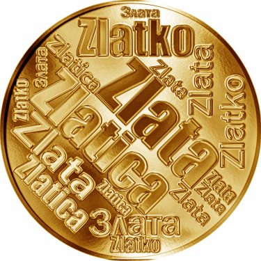 Náhled Averzní strany - Česká jména - Zlata - velká zlatá medaile 1 Oz