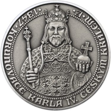 Náhled Averzní strany - 660 let od Korunovace Karla IV. českým králem - Ag patina